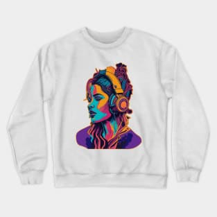 Girl with headphones - Abstract art Crewneck Sweatshirt